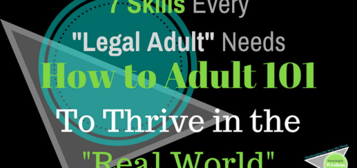 7 skills to thrive as an adult blue black and green feature design